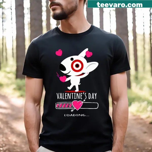 Playful loading graphic design for Valentine's Day on a T-shirt