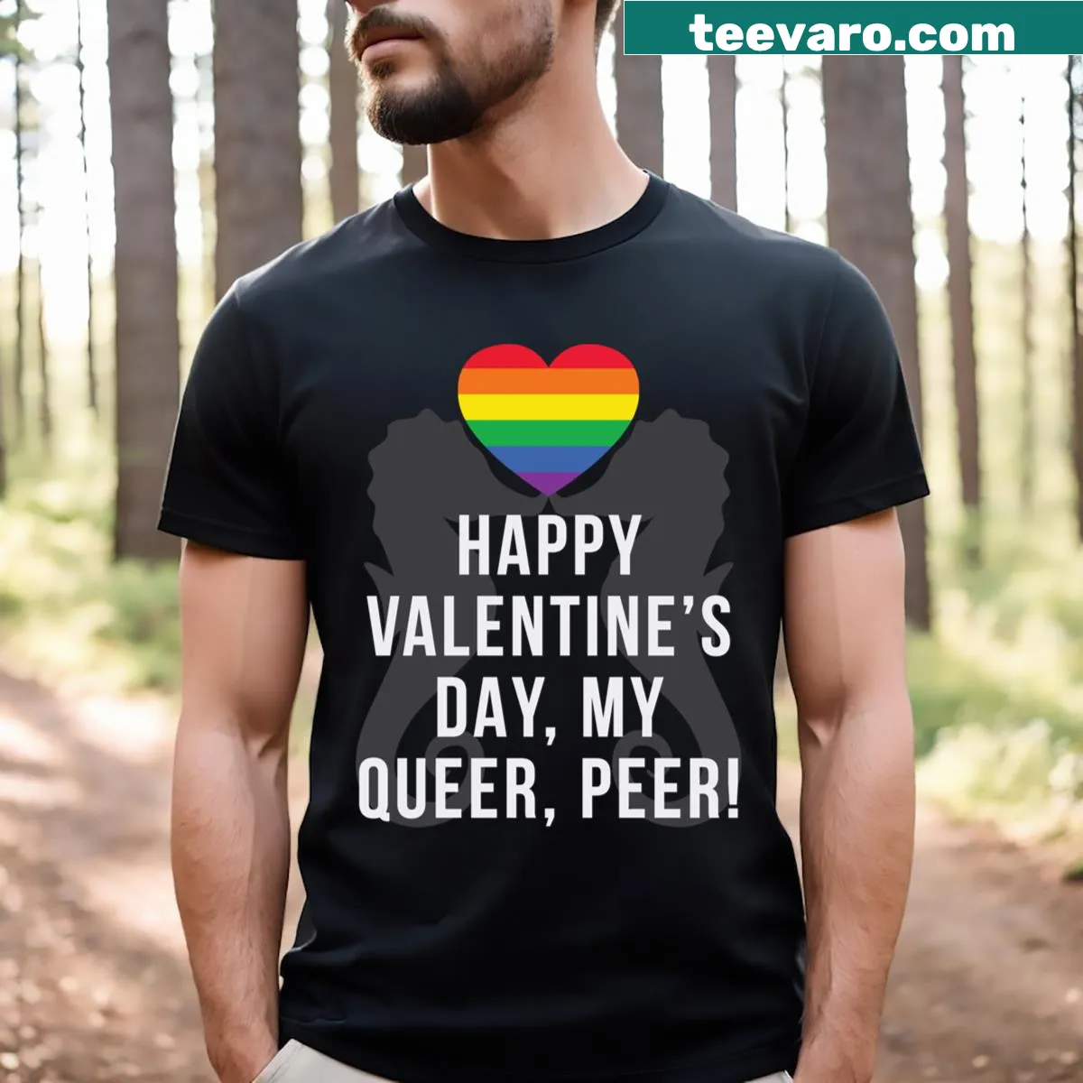 Funny Valentine's Day t-shirt with memes and pride themes — on a men's t-shirt