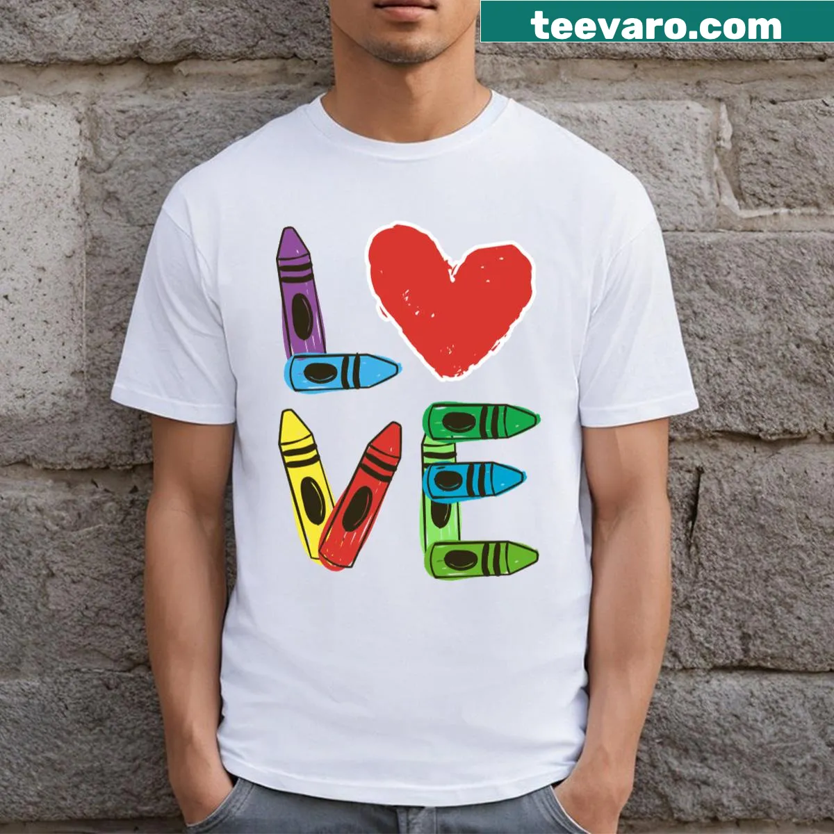 Heartwarming Valentine's Day T-shirt for teachers with a thoughtful message — on a men's t-shirt