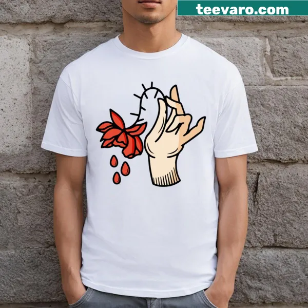 Elegant Valentine's Day T-shirt with rose illustration