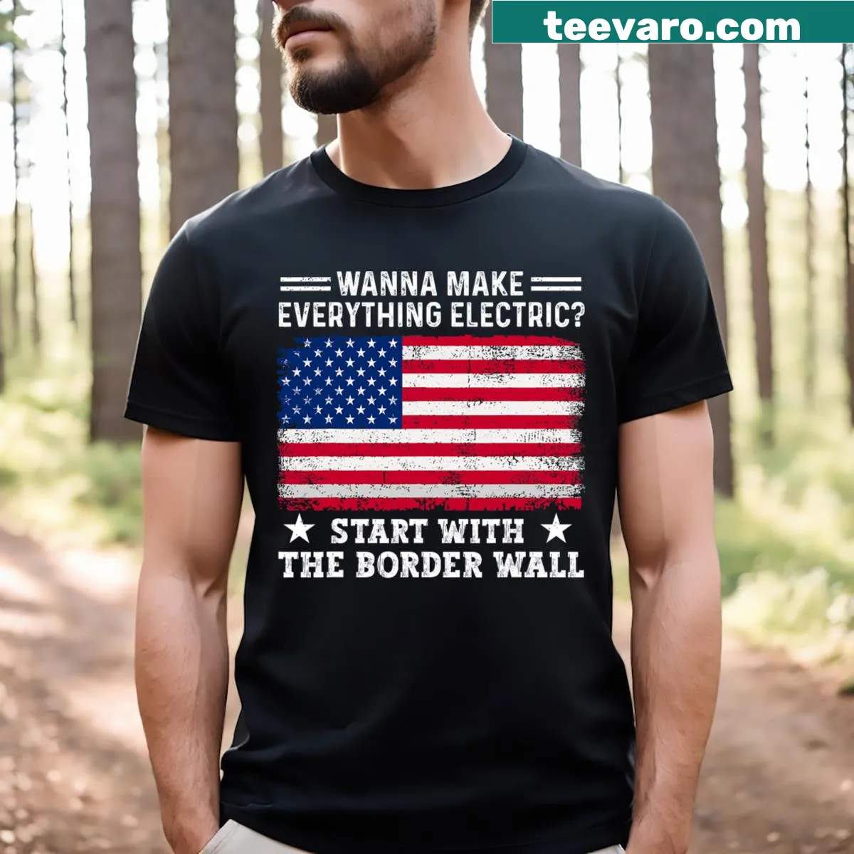 Edgy statement T-shirt with humorous political theme — on a men's t-shirt