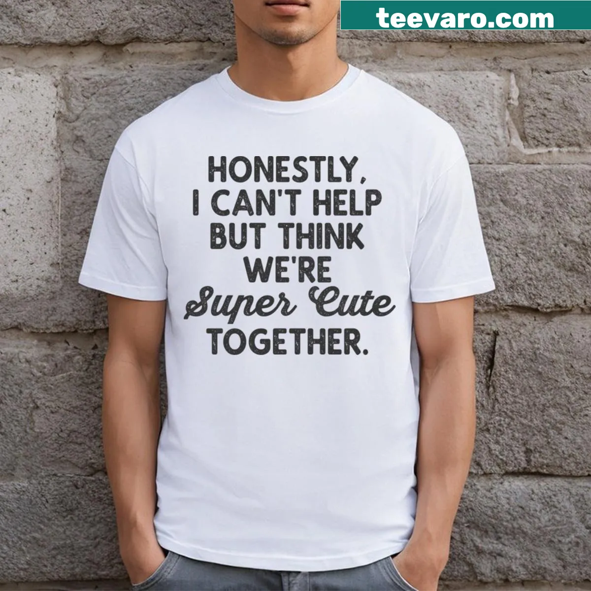 Funny Valentine's t-shirt with playful quotes about love — on a men's t-shirt