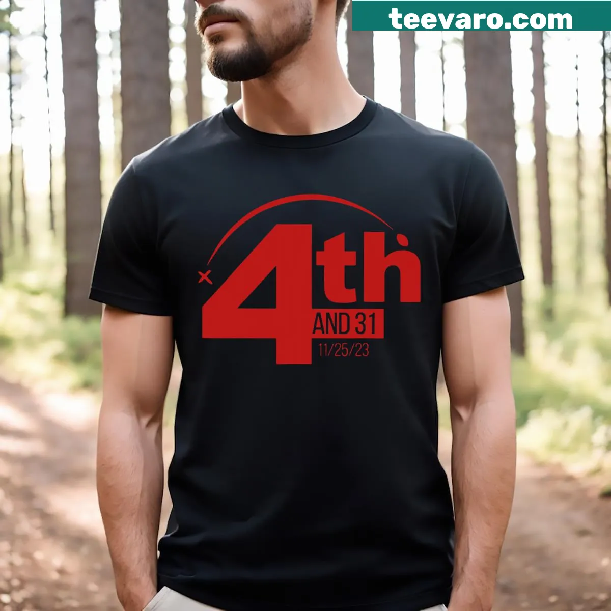 Dynamic design highlighting '4th And 31' for Alabama football supporters — on a men's t-shirt