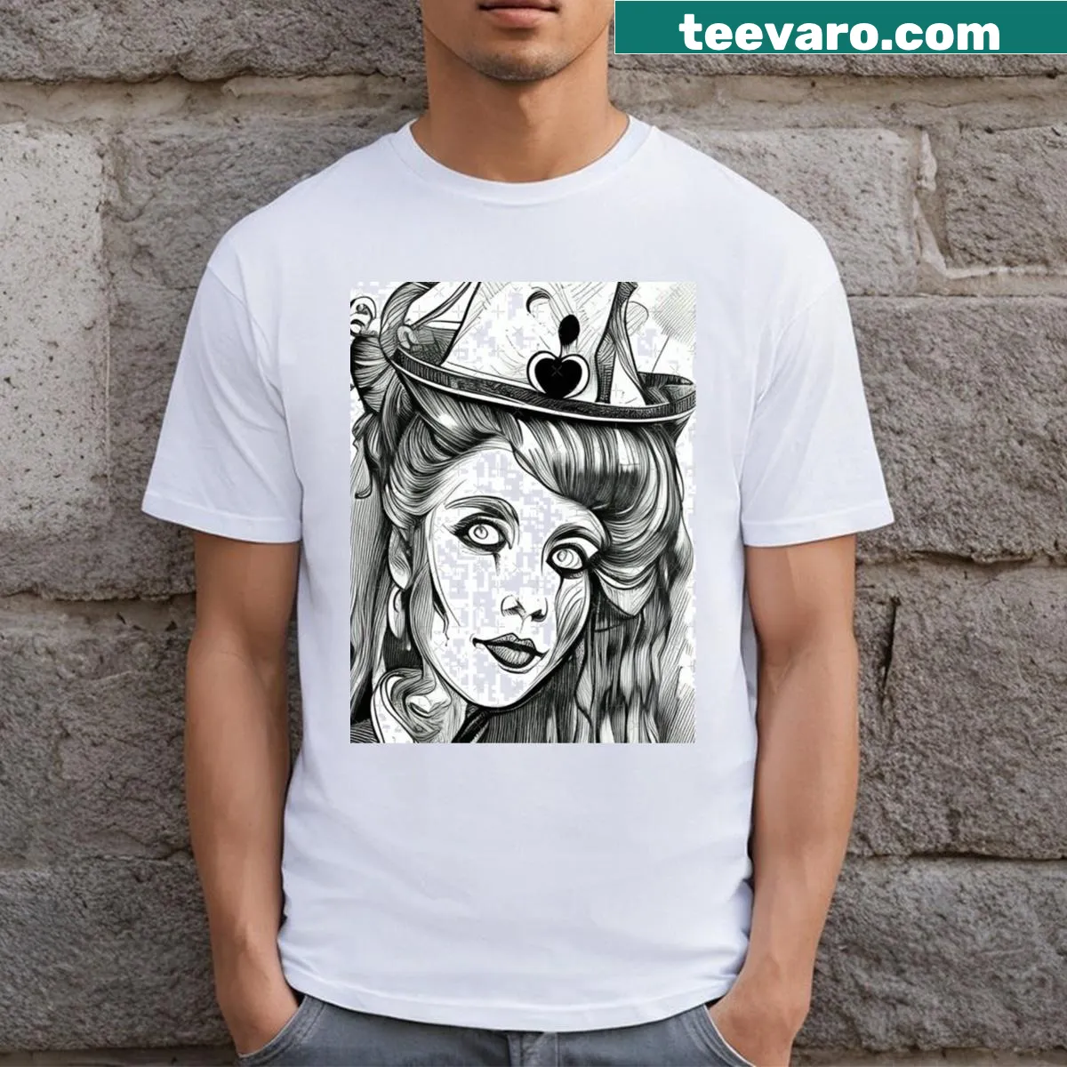 Illustration inspired by Alice's Sorrow — on a men's t-shirt