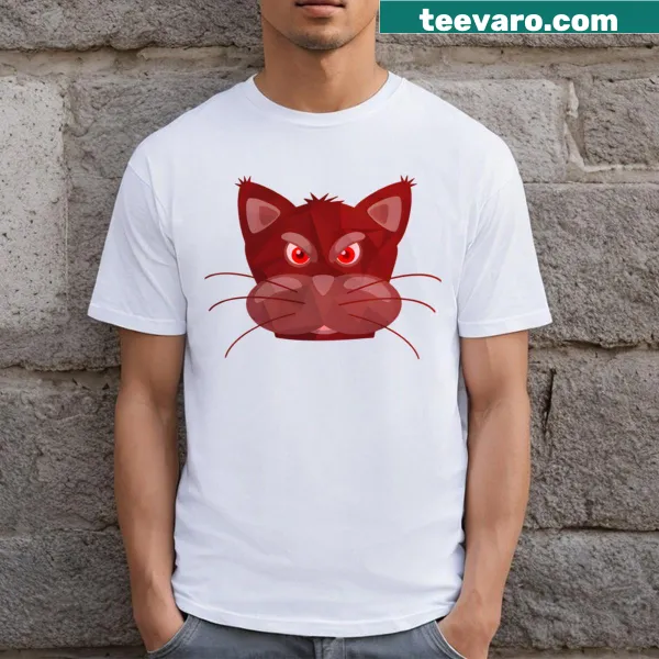 Whimsical illustration of an angry cat