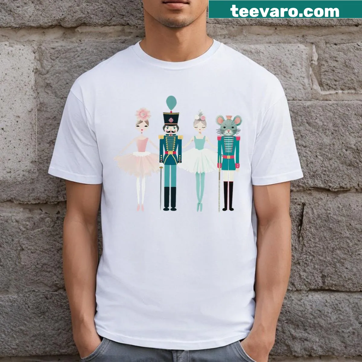 Cute Nutcracker design on a kids' Christmas t-shirt. — on a men's t-shirt