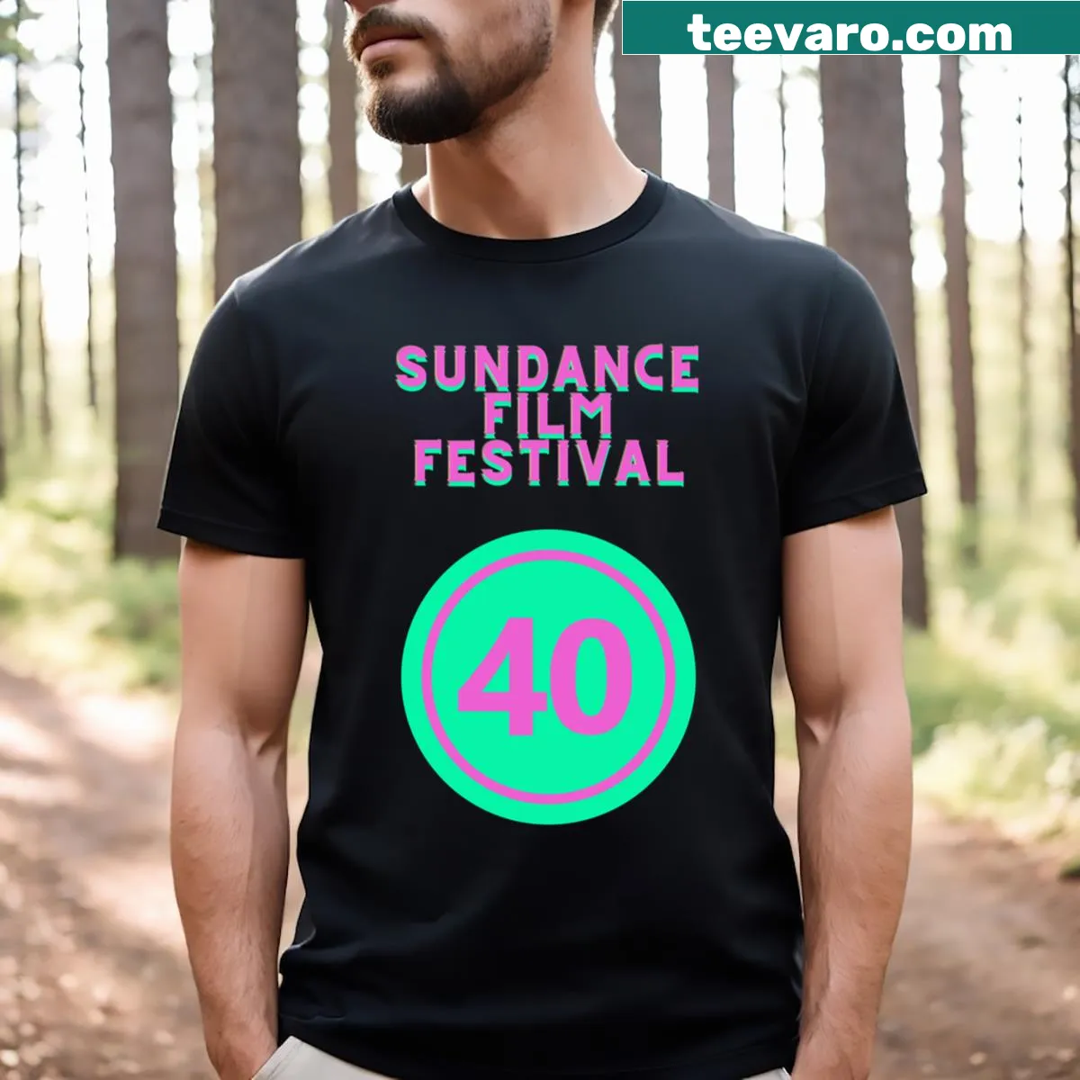 Commemorative T-shirt for 40 years of independent filmmakers — on a men's t-shirt