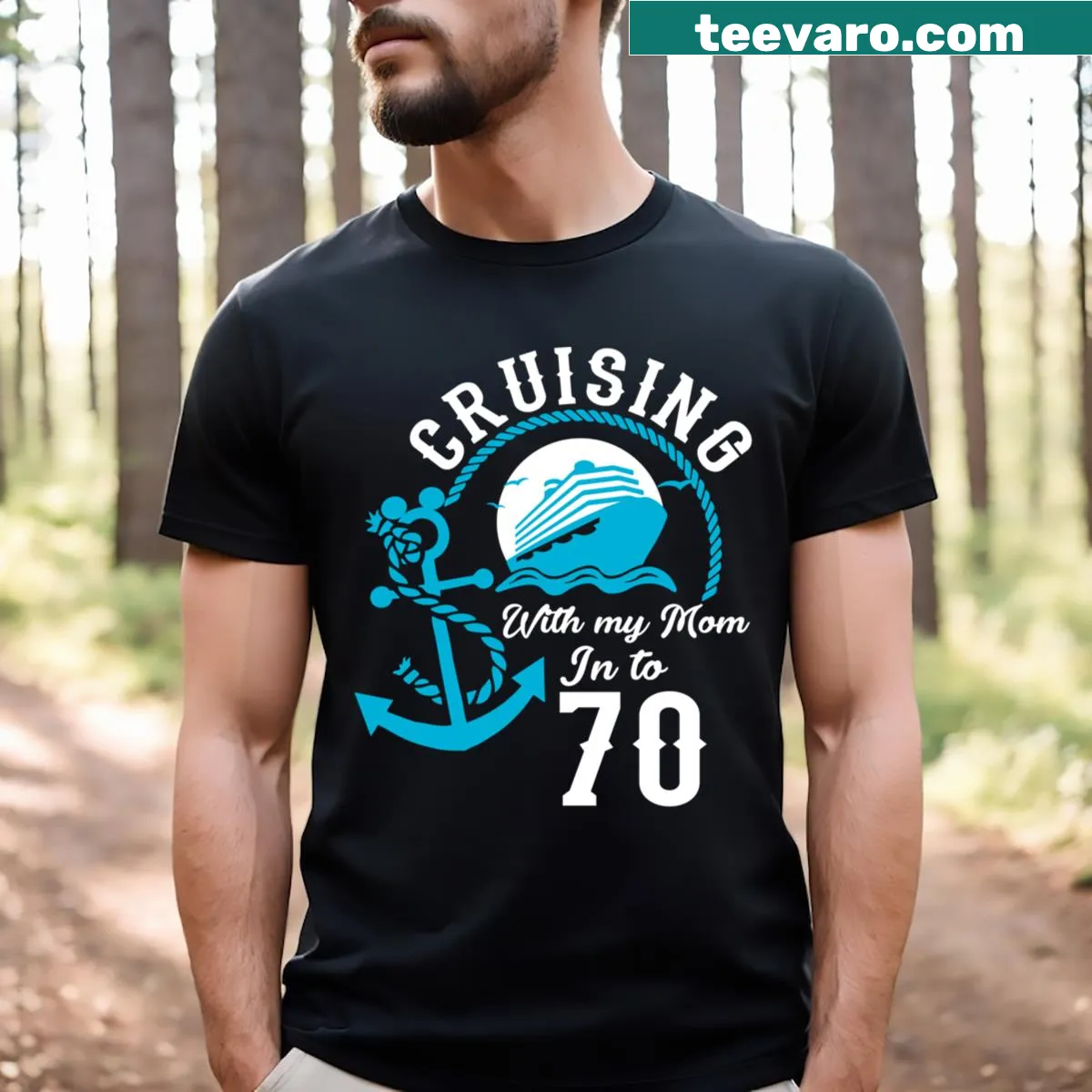 Sentimental birthday T-shirt for celebrating mom's 70th birthday — on a men's t-shirt
