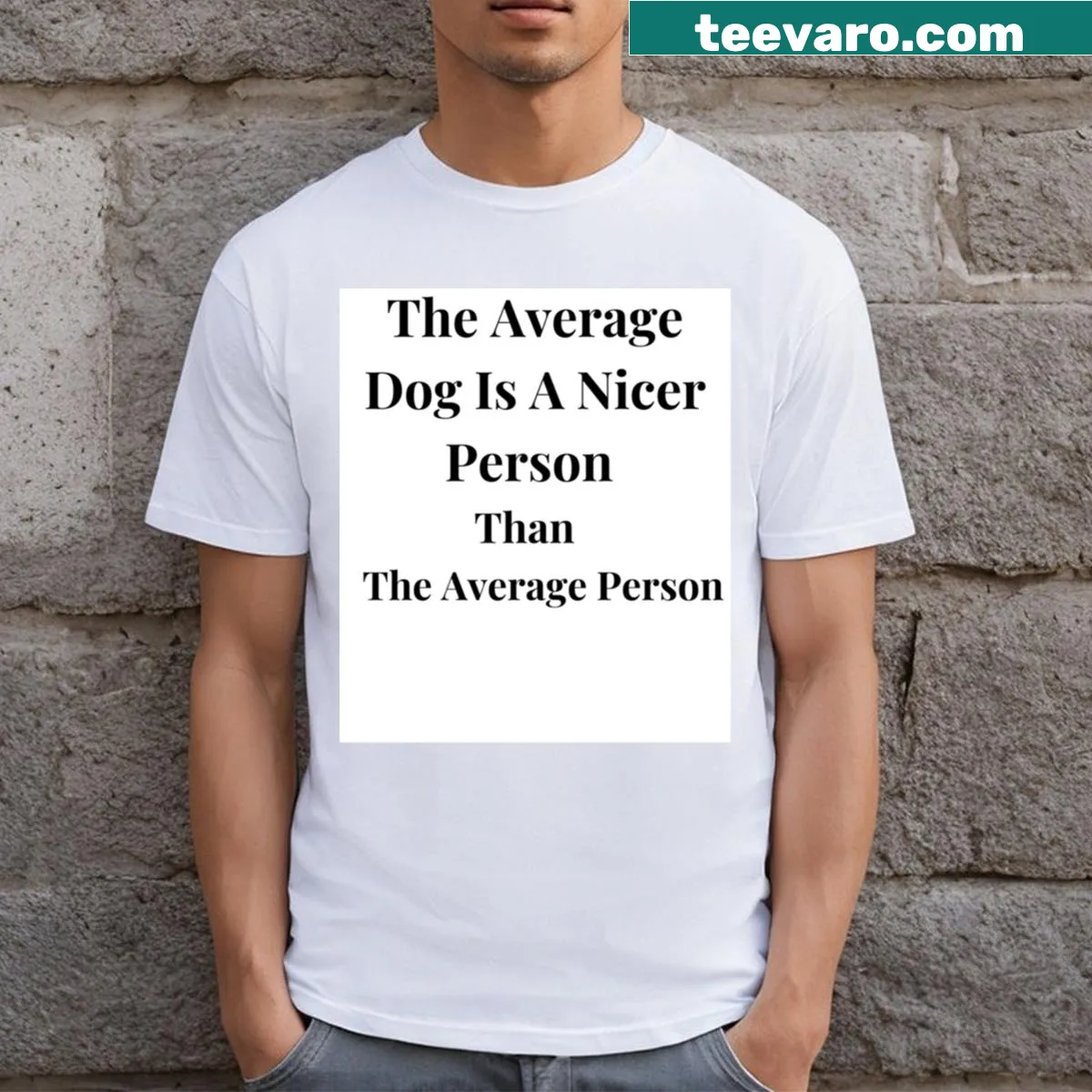 Funny t-shirt declaring dogs are nicer than people — on a men's t-shirt