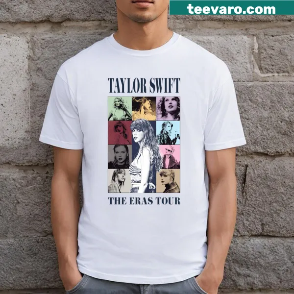 T-shirt featuring a graphic inspired by eras of film posters