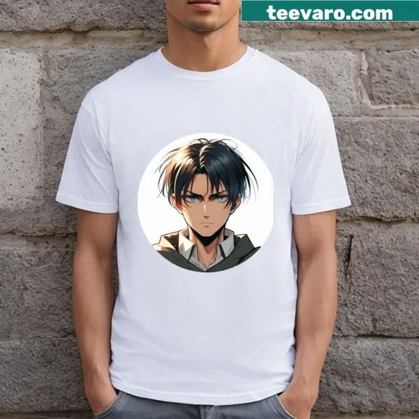 Fierce battle-themed fan art of Eren on a t-shirt