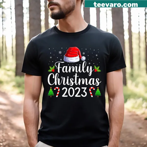 Matching family Christmas 2023 pajama T-shirt for men and kids