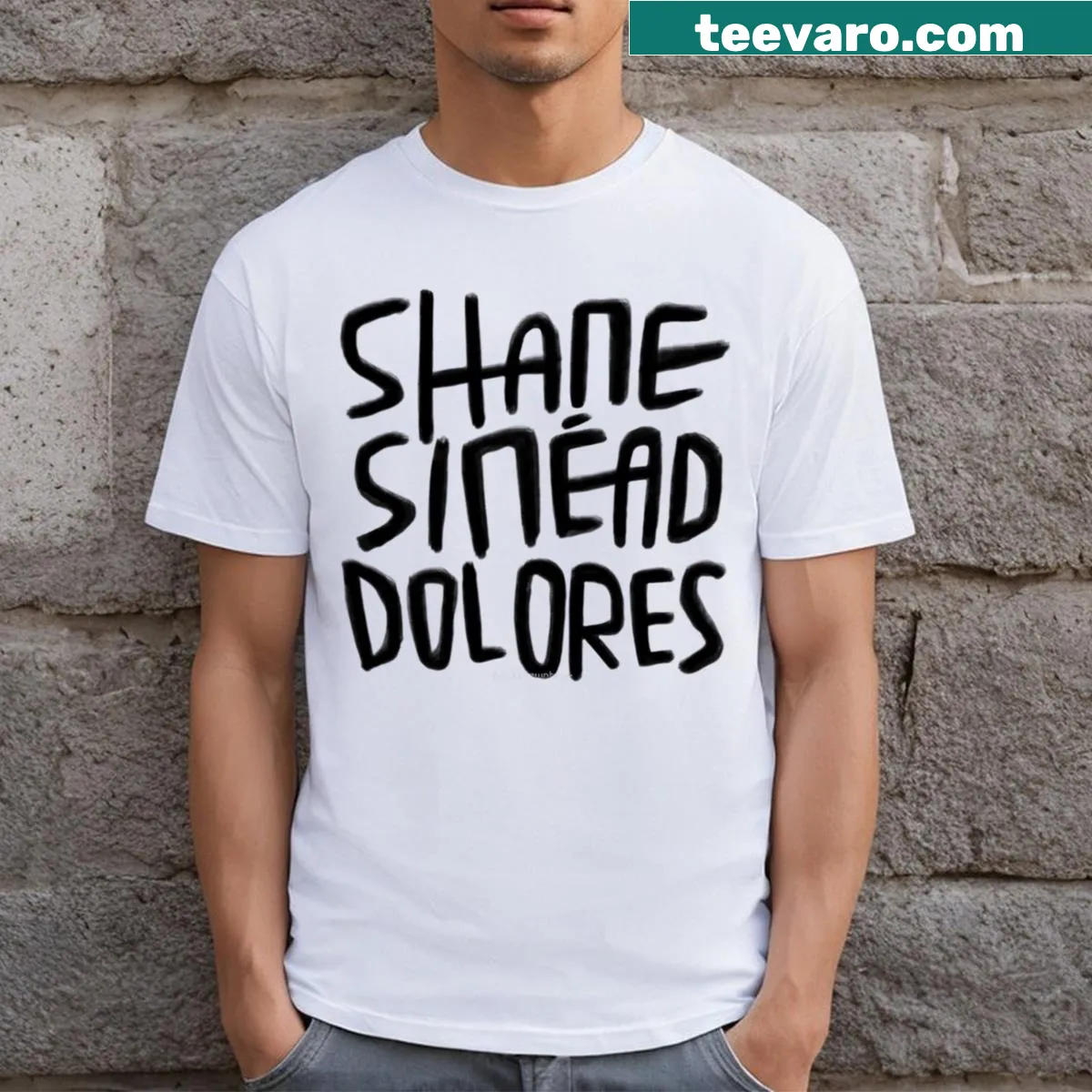 T-shirt featuring names of Irish music legends — on a men's t-shirt