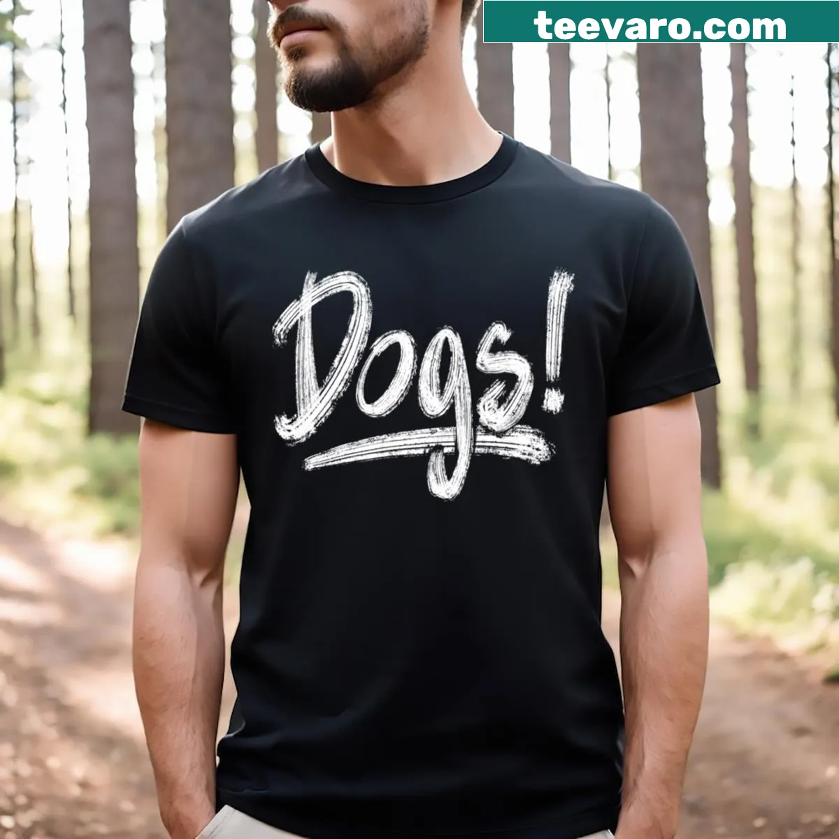 Heartfelt T-shirt for dog lovers with text about dogs — on a men's t-shirt