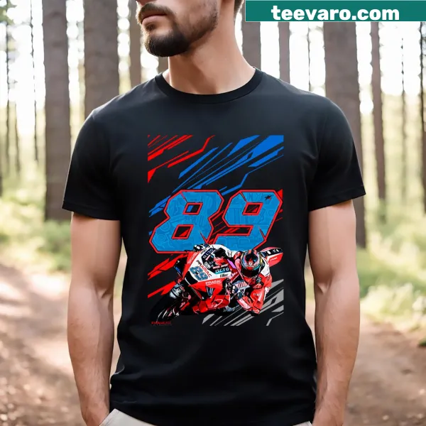 MotoGP t-shirt with racing lines and the number '89'