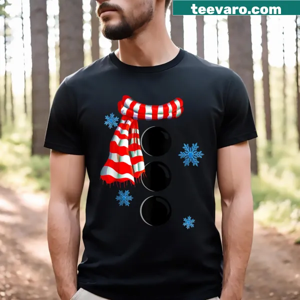 Christmas family matching T-shirt with snowman in snowflake costume