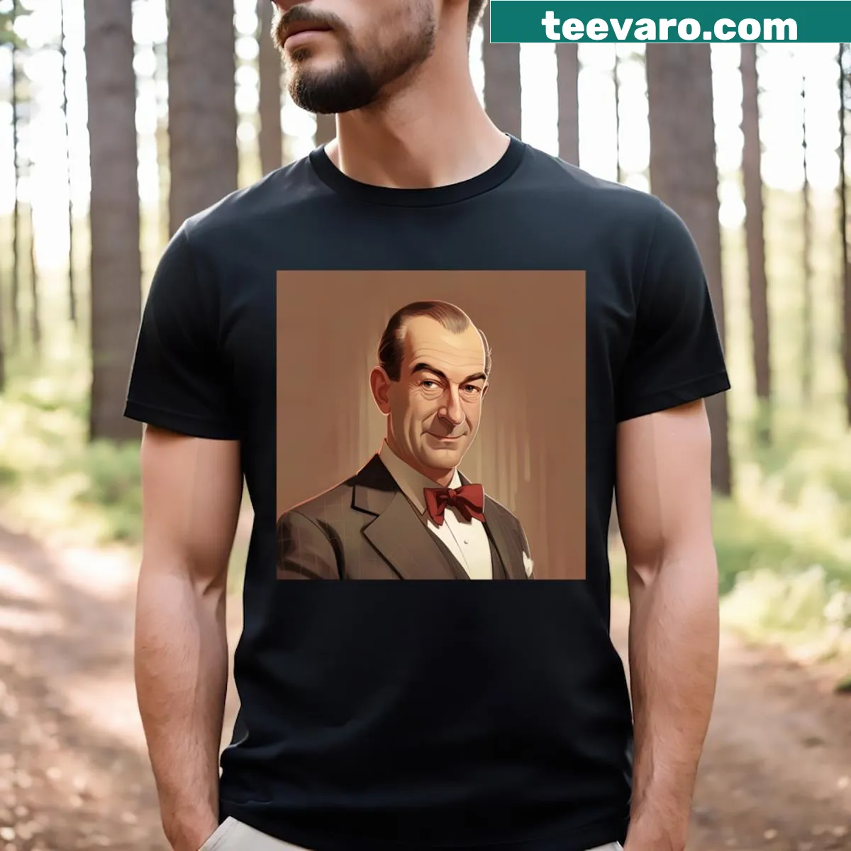 Whimsical illustration design on a cute T-shirt inspired by Stanley Baldwin. — on a men's t-shirt