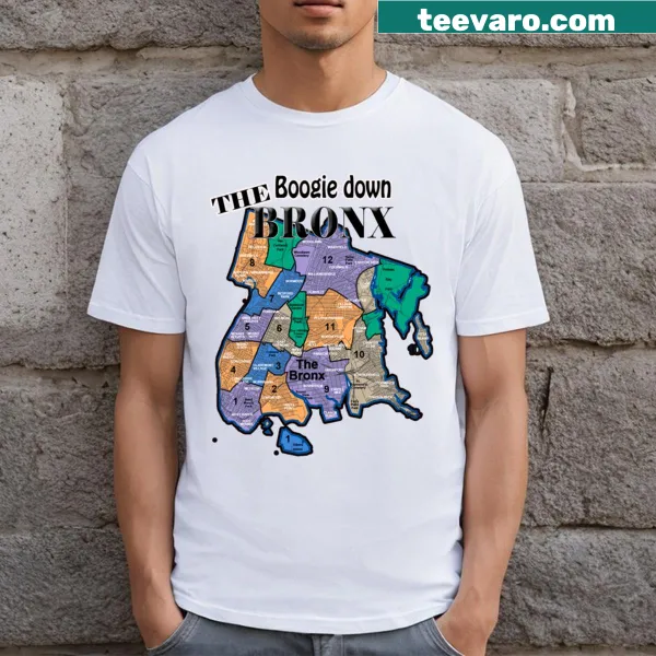 Text design featuring 'Boogie Down Bronx' in bold lettering