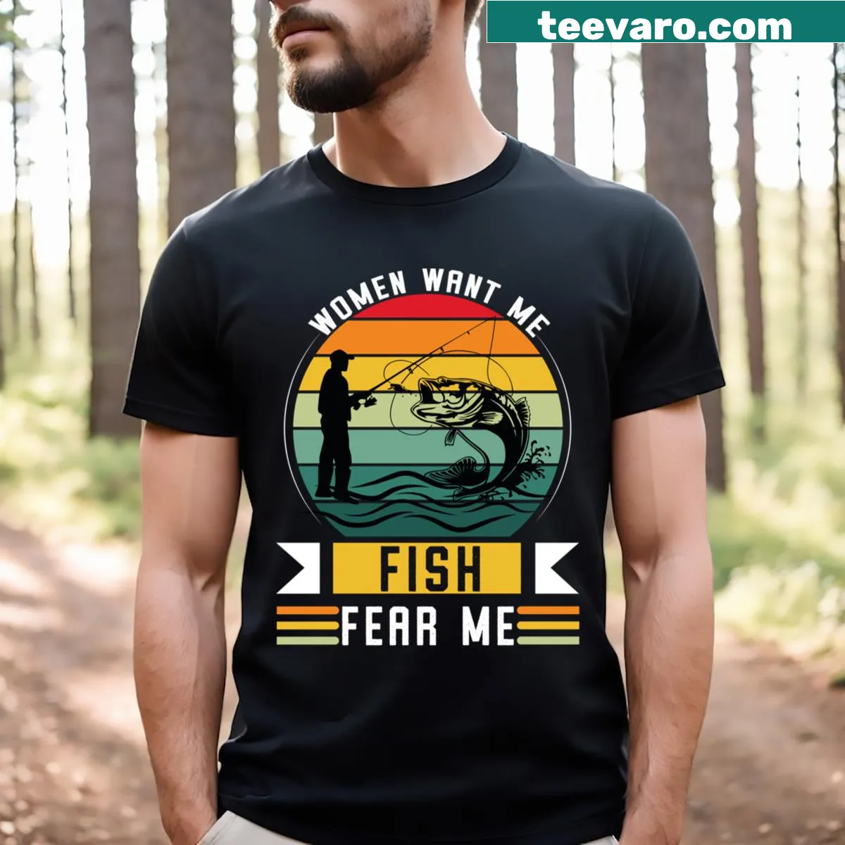 Witty T-shirt with fishing-themed humorous saying — on a men's t-shirt