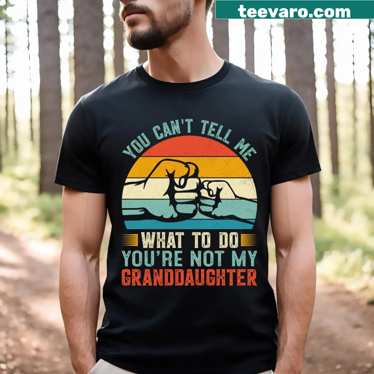 Funny t-shirt with text about granddaughter relationship — on a men's t-shirt