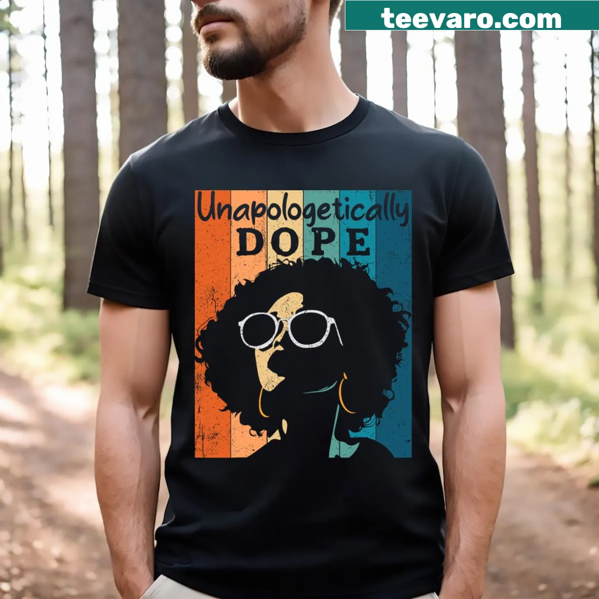Typography celebrating Black history and Juneteenth — on a men's t-shirt