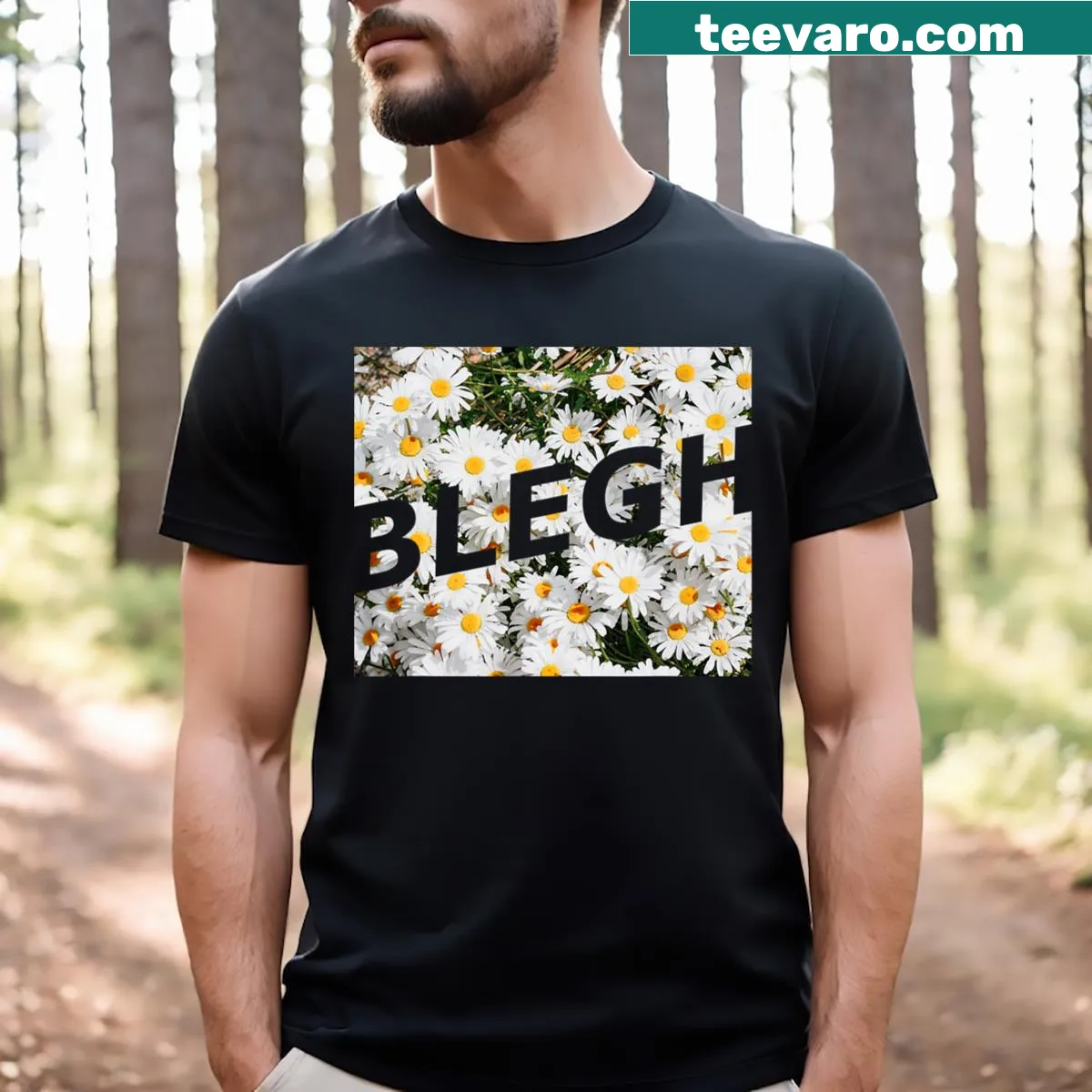 Adorable daisy flower graphic on a T-shirt — on a men's t-shirt