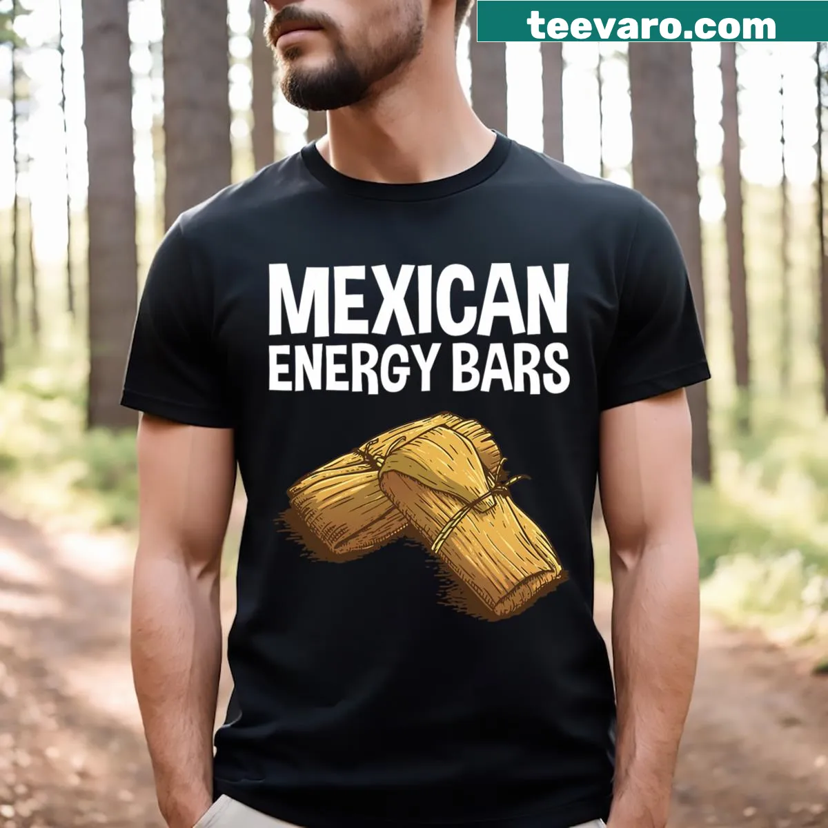 Funny typography about tamales on a casual T-shirt — on a men's t-shirt
