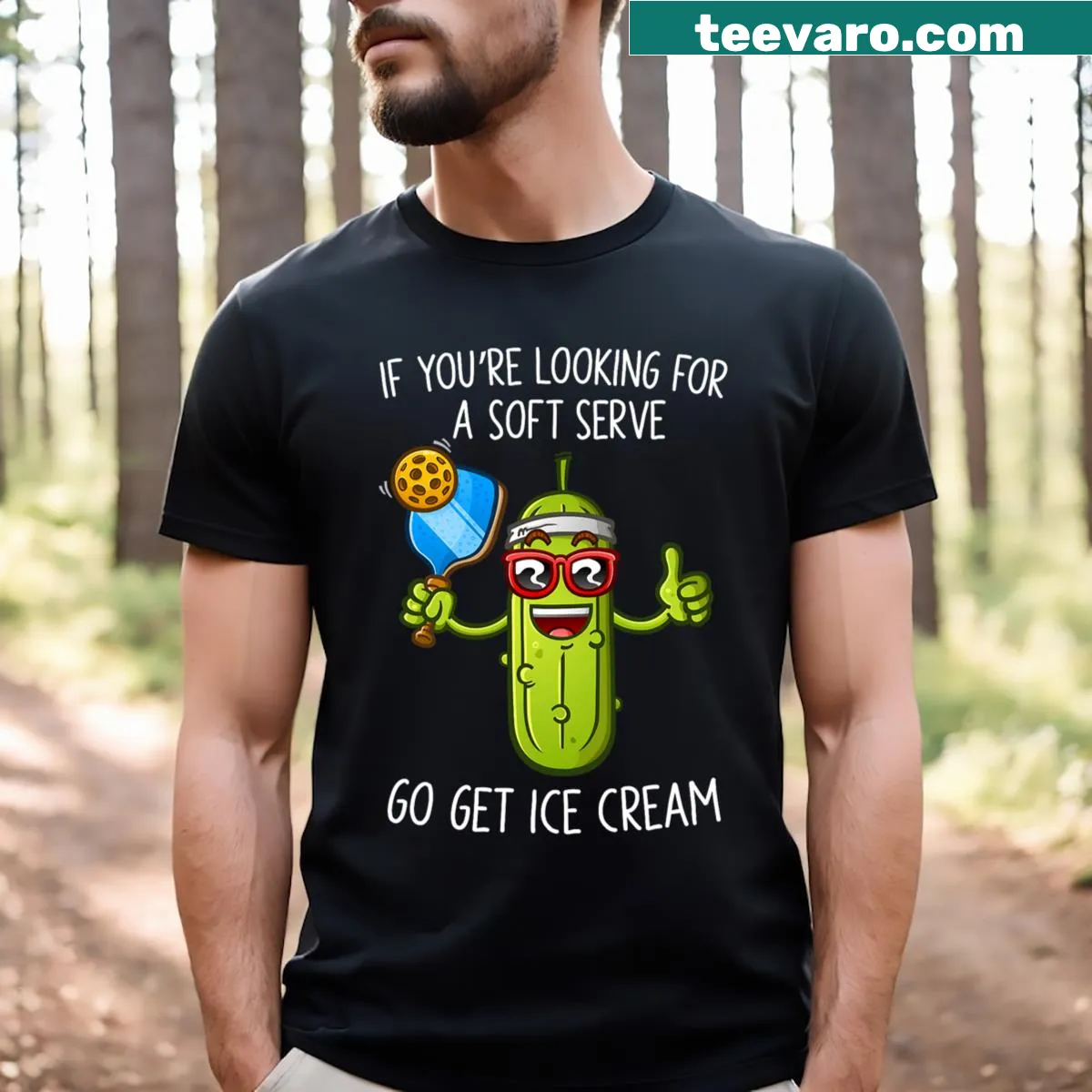 Humorous pickleball t-shirt for paddleball lovers featuring a fun design — on a men's t-shirt