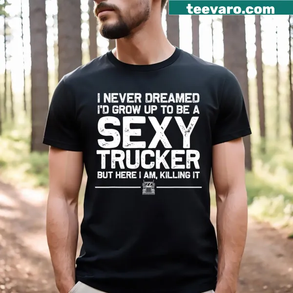 Illustration of a truck driver with humorous text, perfect for truckers
