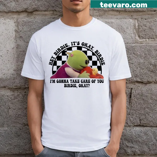 Cartoon bird saying I'm Gonna Take Care Of You on kids' tee