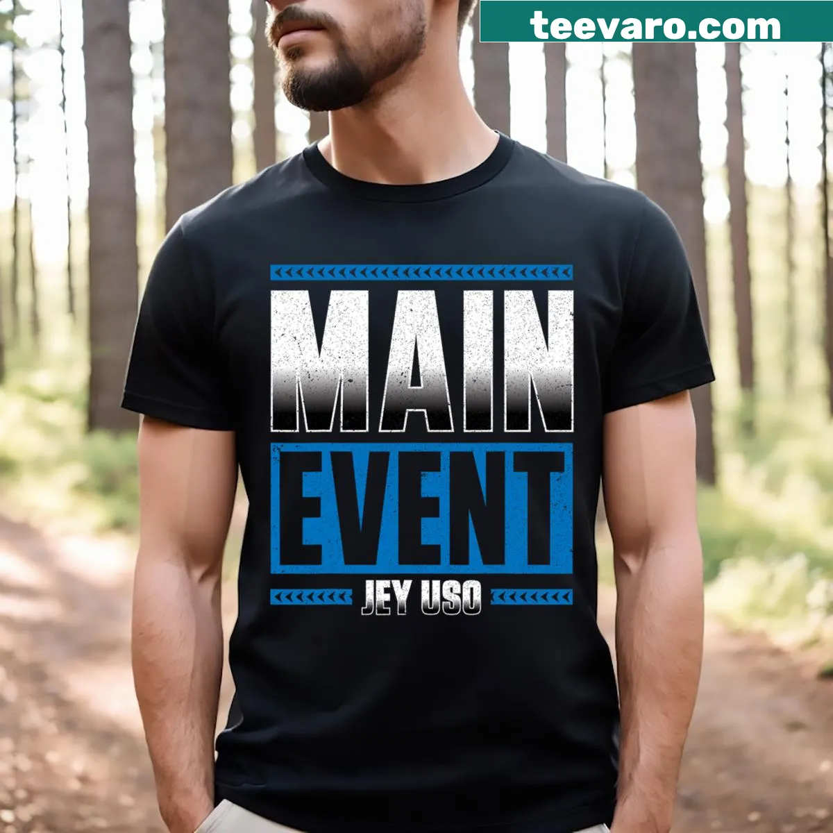 Vintage Jey Uso wrestling tee with bold graphics and catchphrases — on a men's t-shirt