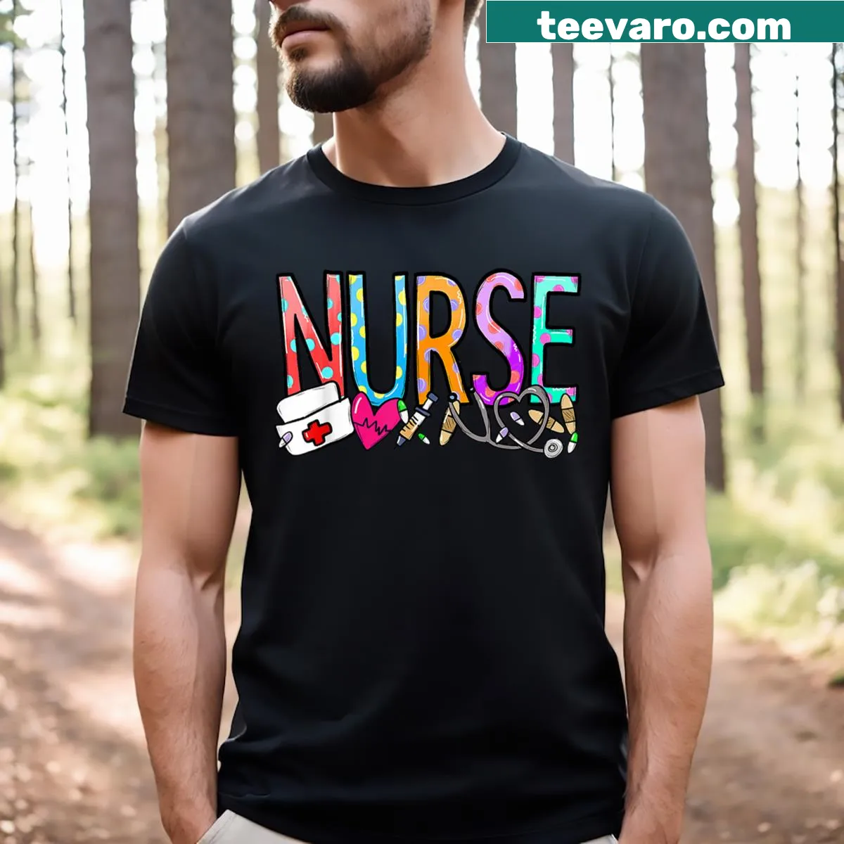 Text graphic celebrating 'Nurse Life' for Nurses Day — on a men's t-shirt