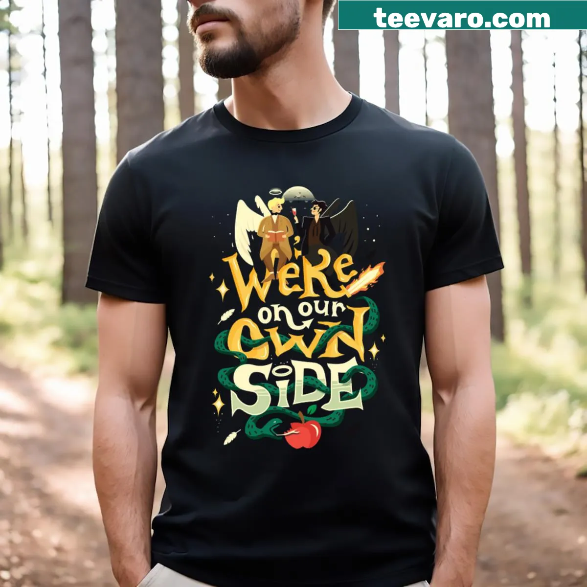 T-shirt featuring bold typography with the phrase 'Own Side' for personal expression — on a men's t-shirt