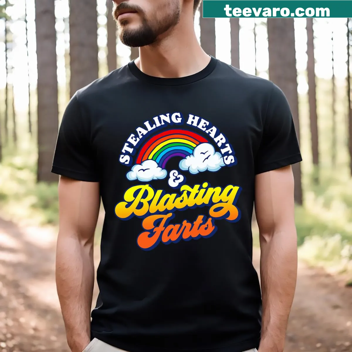 Funny Valentine's shirt with cartoon graphic and humorous text — on a men's t-shirt