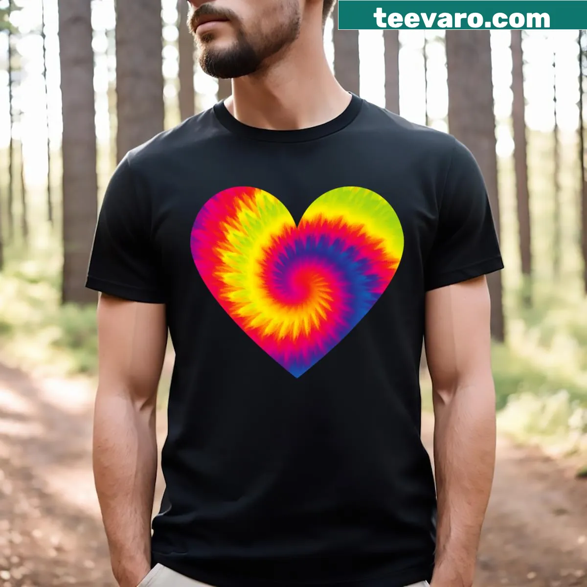 Heart graphic t-shirt for Valentine's Day — on a men's t-shirt