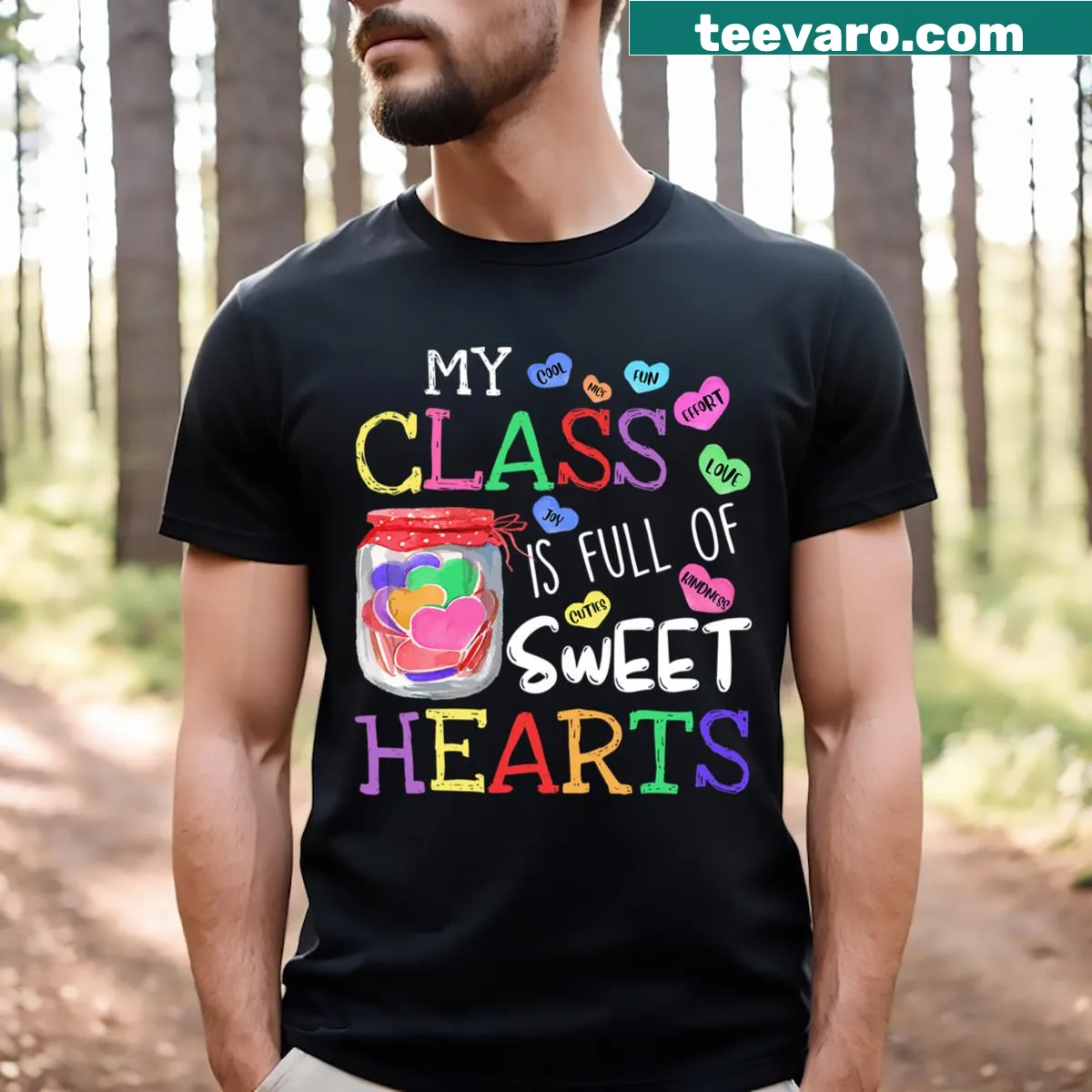 Cute Valentine's Day teacher t-shirt for appreciation — on a men's t-shirt