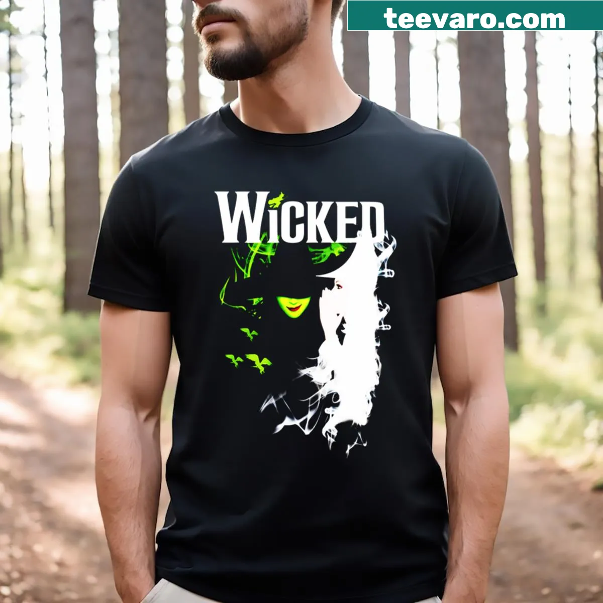 Bold T-shirt with 'Wicked' text in striking typography. — on a men's t-shirt
