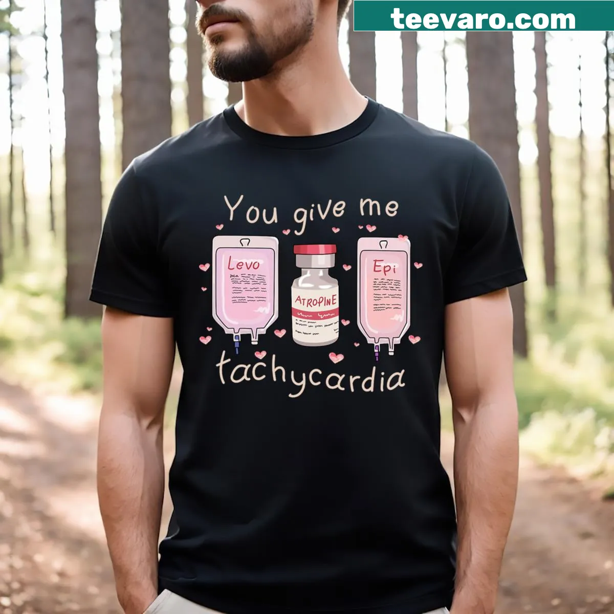 Valentine's Day T-shirt for ICU nurses with humorous saying — on a men's t-shirt