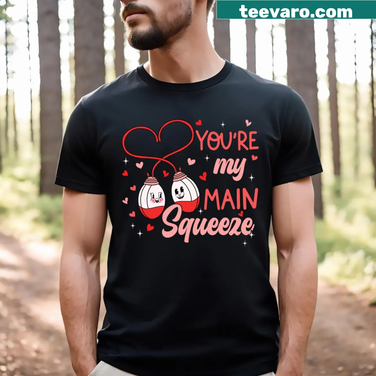 Wound care nurse t-shirt with heart graphics and fun text — on a men's t-shirt
