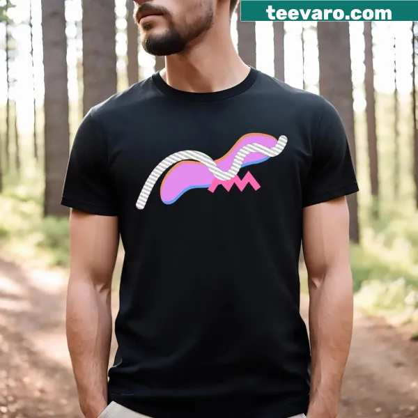 T-shirt with a repeating pattern inspired by Barbiecore style