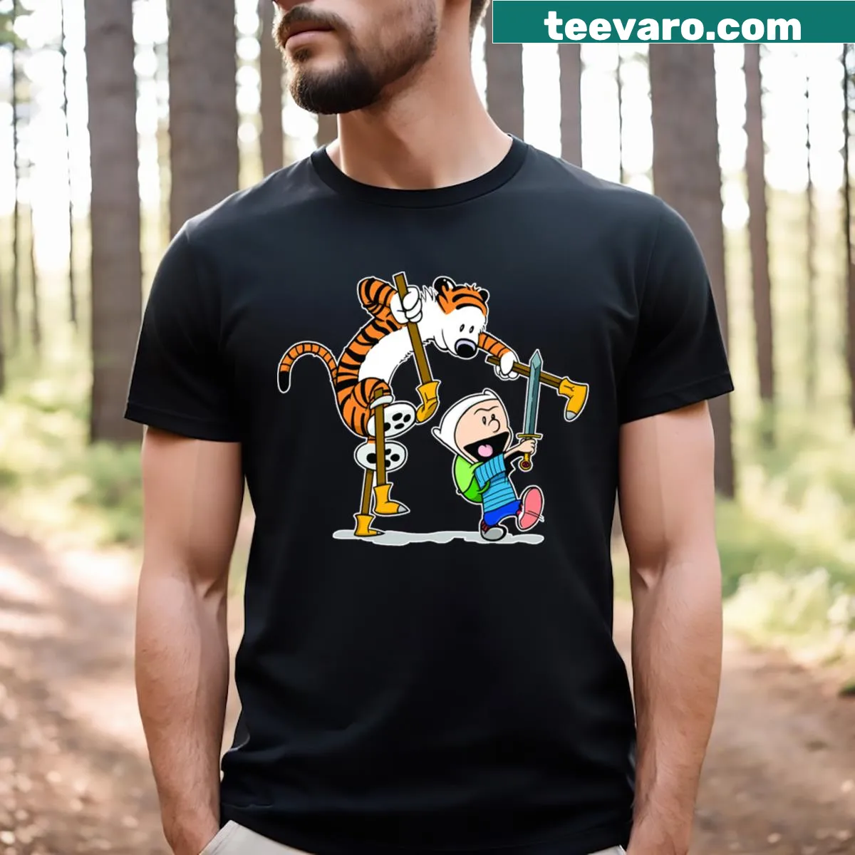 T-shirt with Christmas and Happy New Year typography design — on a men's t-shirt