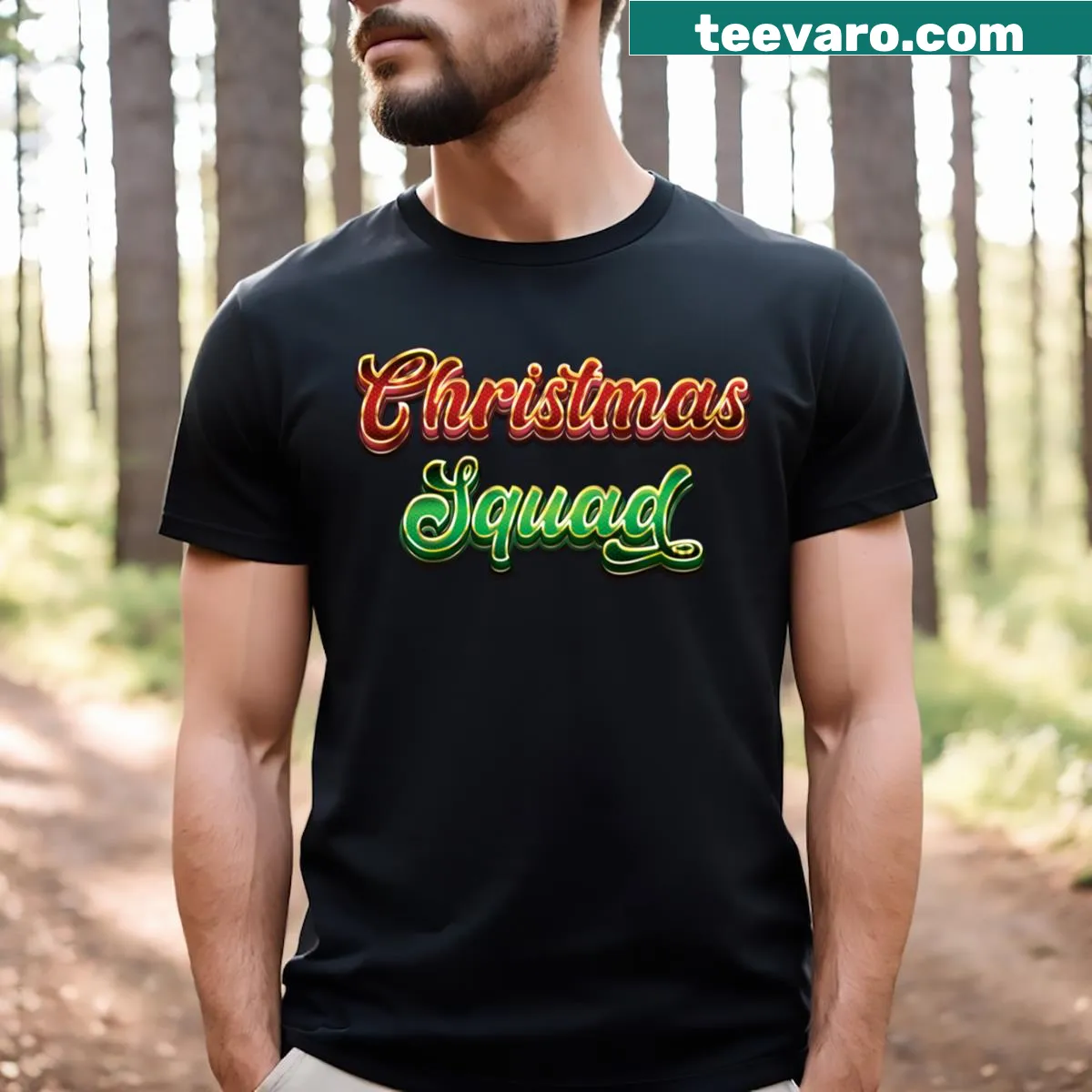 Heartwarming typography design celebrating family Christmas spirit — on a men's t-shirt