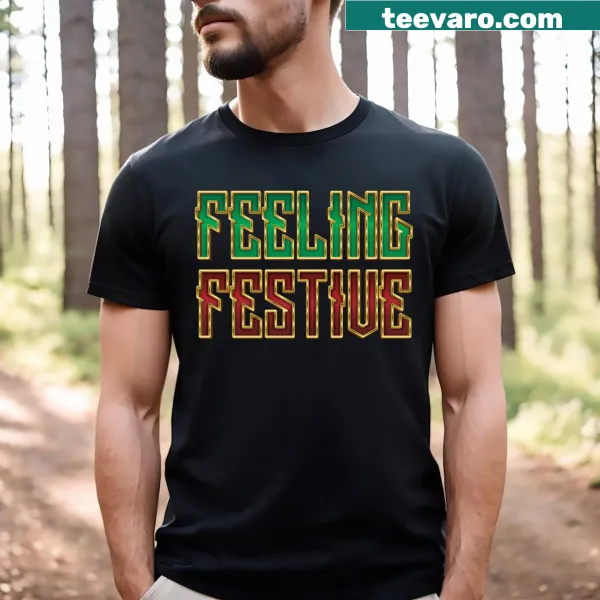 Festive typography Christmas T-shirt celebrating the holiday spirit