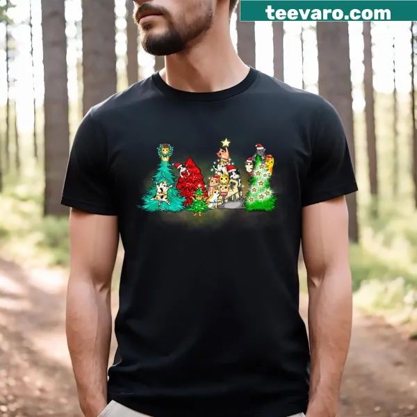 Cute Christmas tree design with playful cats for cat moms