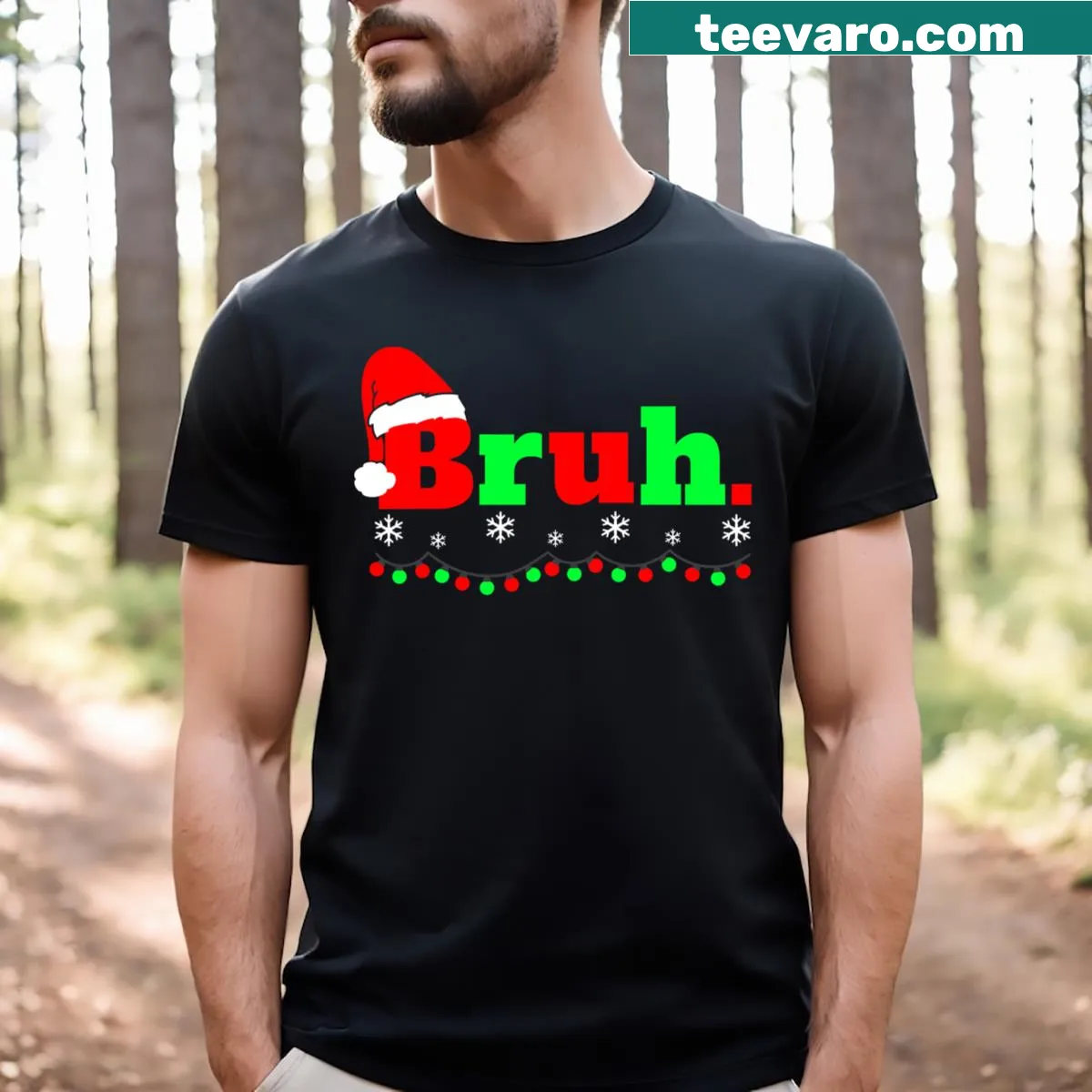 Funny Christmas Bruh Boys T-shirt with humorous design for men — on a men's t-shirt