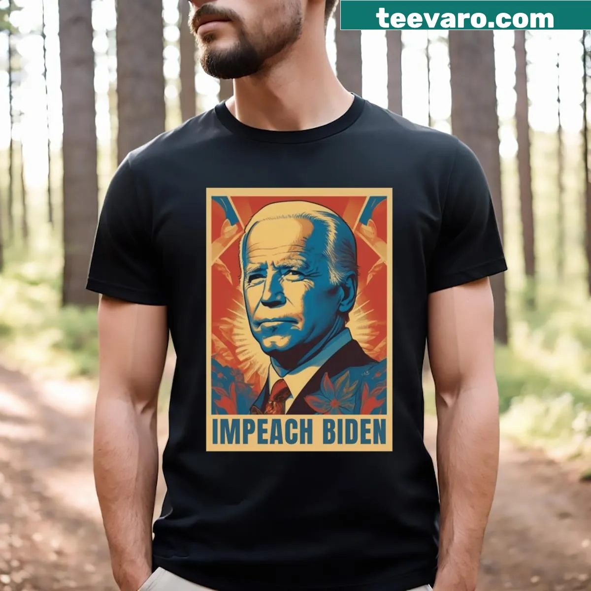 Humorous political message T-shirt with anti-Joe Biden theme — on a men's t-shirt