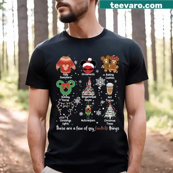 Cute holiday-themed t-shirt with favorite things list