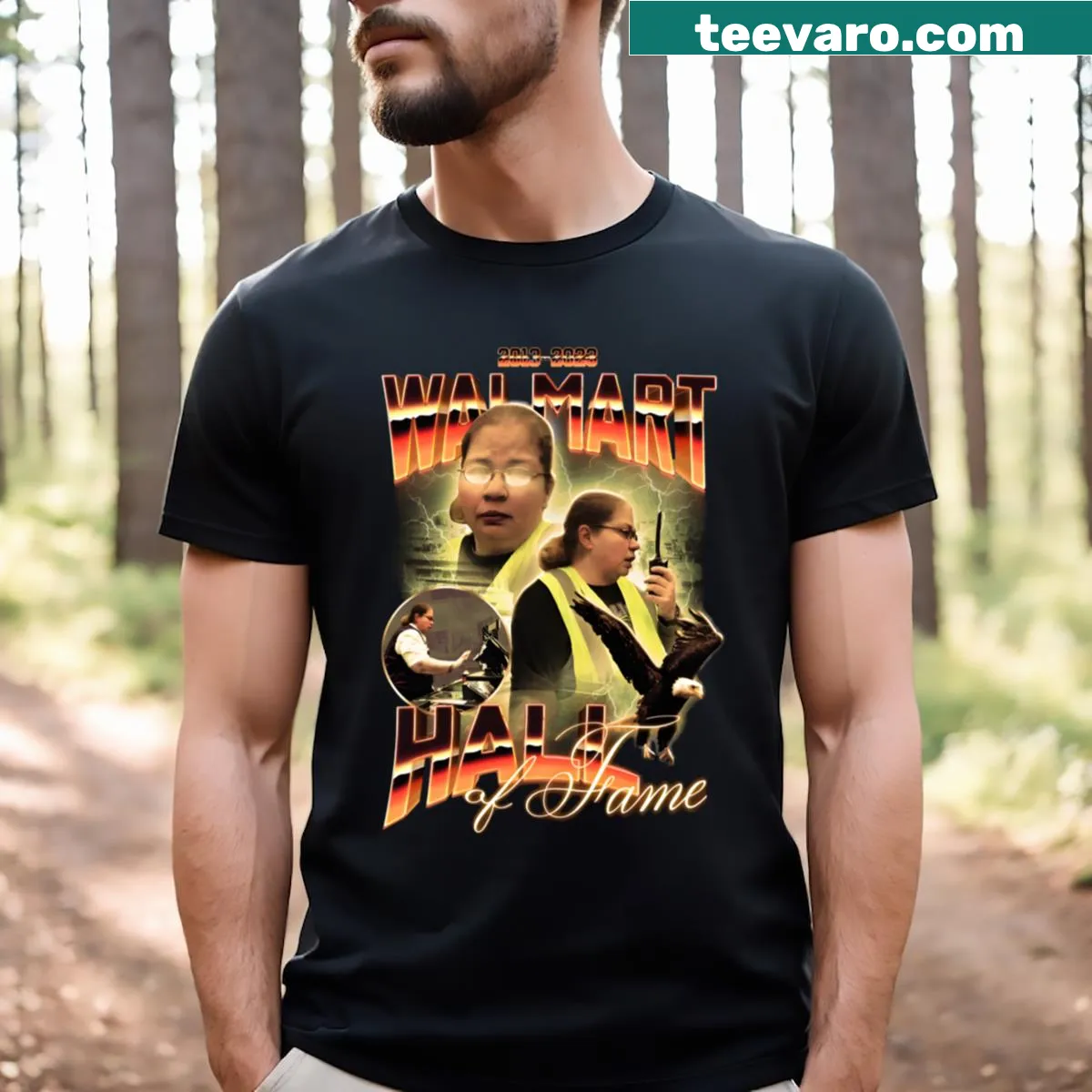 Gail Lewis Walmart Hall of Fame commemorative t-shirt — on a men's t-shirt