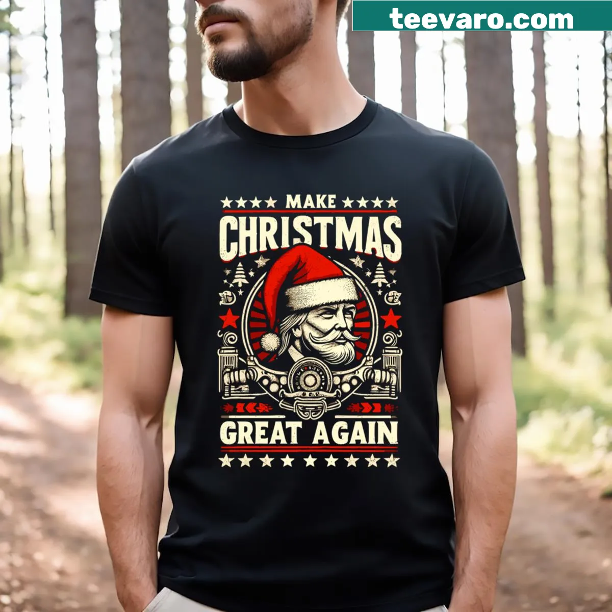 Funny Christmas T-shirt with a humorous slogan — on a men's t-shirt
