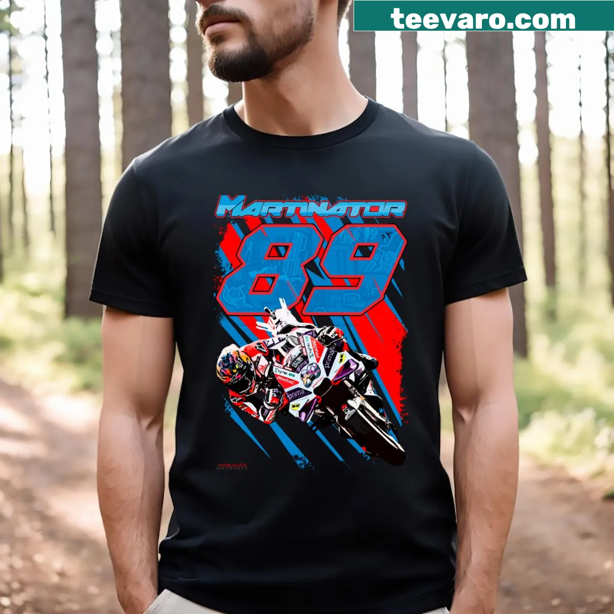 Bold Jorge Martin Number 89 Motogp T-shirt with striking typography — on a men's t-shirt